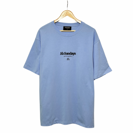 SKY BLUE STAPLE BOXY TEE