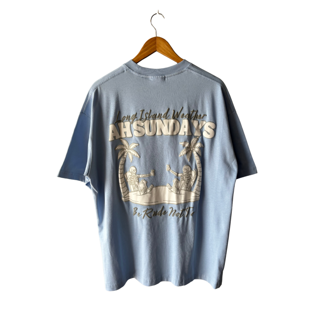 LONG ISLAND WEATHER TEE - SKY BLUE